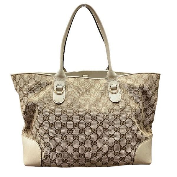 Gucci Canvas Leather Beige White Horsebit Tote X