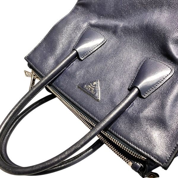 Prada Vitello Daino Navy Tote