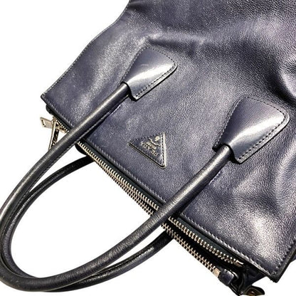 Prada Vitello Daino Navy Tote