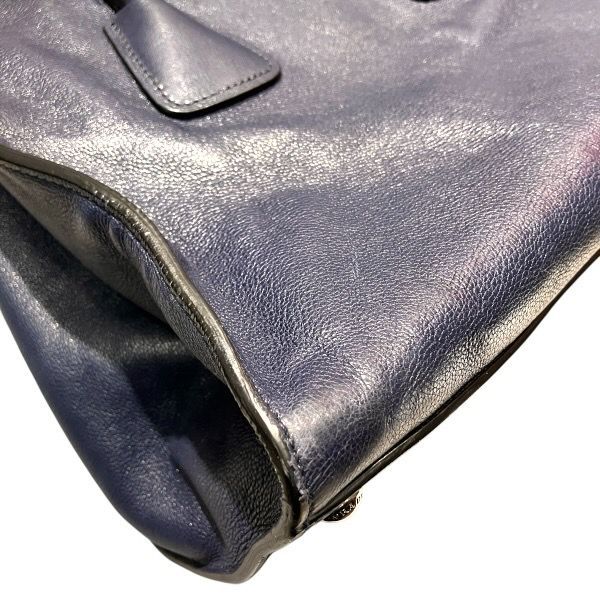 Prada Vitello Daino Navy Tote