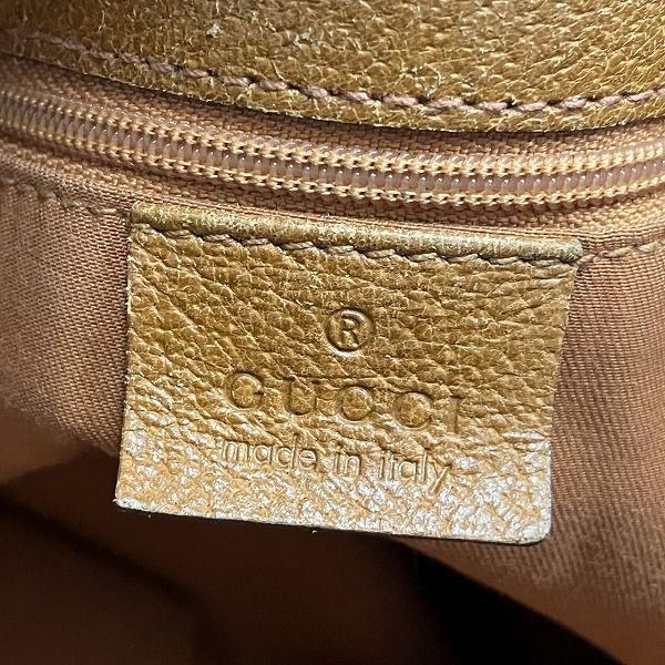 Gucci GG Canvas Tote Shoulder Bag Beige Orange