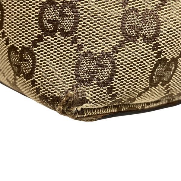 Gucci GG Canvas Tote Shoulder Bag Beige Orange