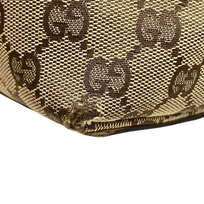 Gucci GG Canvas Tote Shoulder Bag Beige Orange