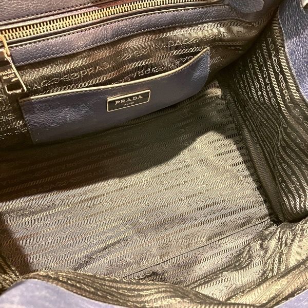 Prada Vitello Daino Navy Tote