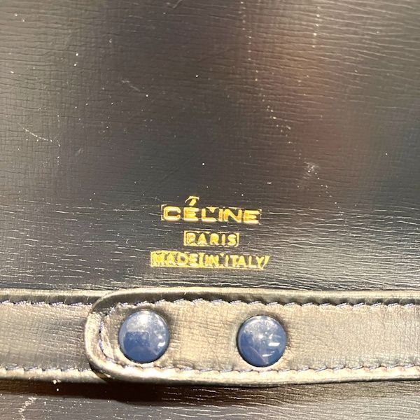 Celine Carriage Navy Leather Shoulder Bag
