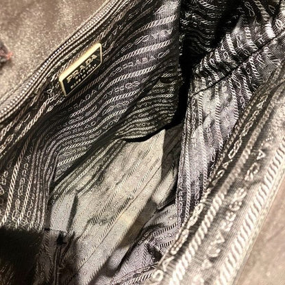 Prada Black Nylon Plastic Tote