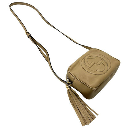 Gucci Interlocking Shoulder Bag Leather Soho Beige