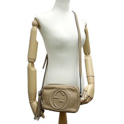 Gucci Interlocking Shoulder Bag Leather Soho Beige
