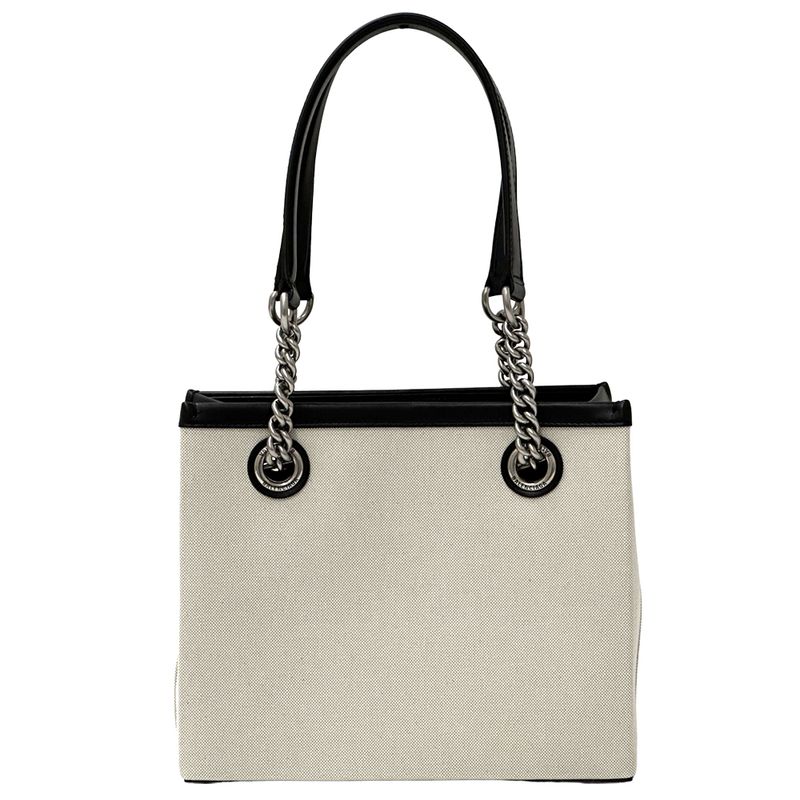 Balenciaga Tote Canvas Duty Free Chain Natural Natural Black