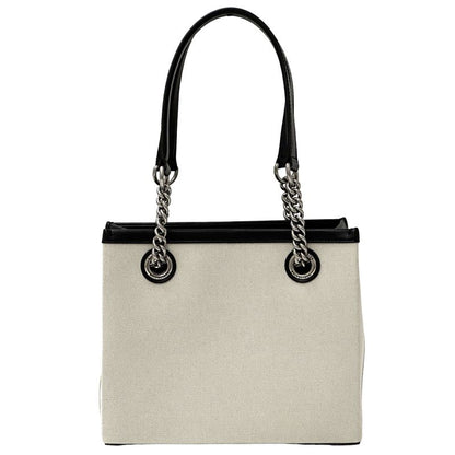 Balenciaga Tote Canvas Duty Free Chain Natural Natural Black