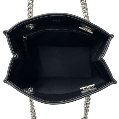 Balenciaga Tote Canvas Duty Free Chain Natural Natural Black