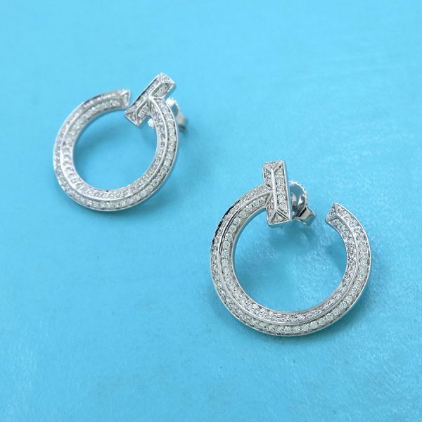 Tiffany & Co T One Open Diamond Earrings