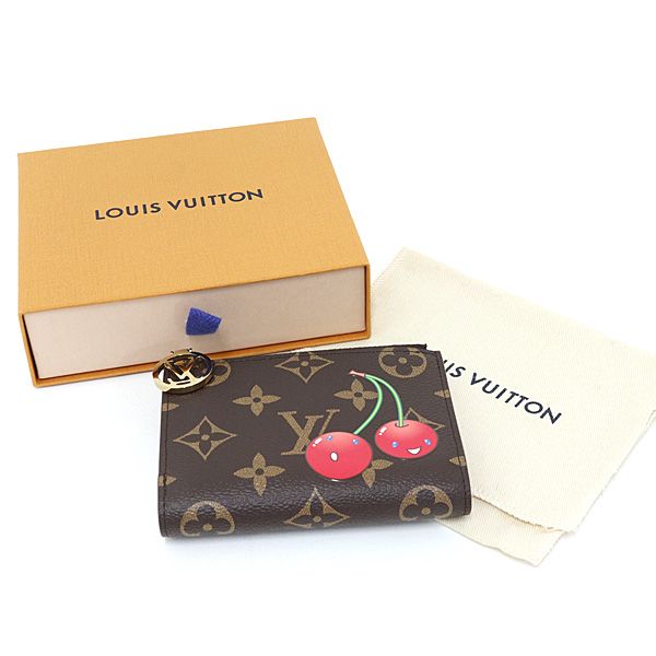 Louis Vuitton LV TM Portefeuille Lisa Monogram Cherry Bifold Brown Multicolor