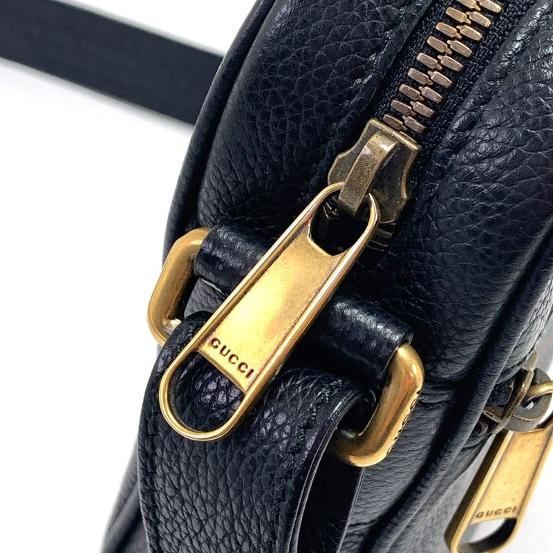 Gucci Shoulder Bag Logo Print Black