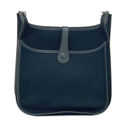 Hermes Evelyne Toile Hunter Shoulder Bag Black