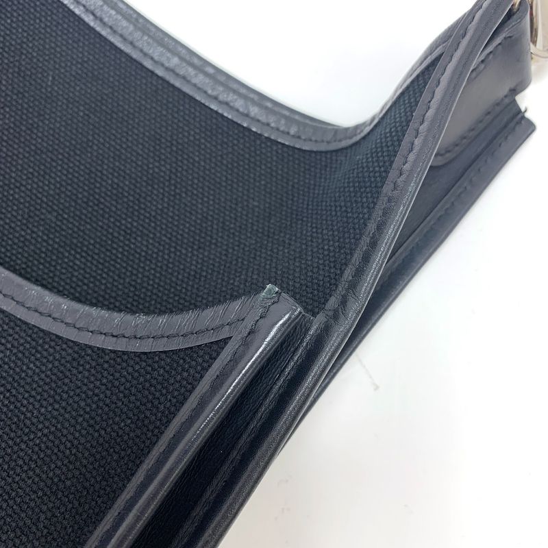 Hermes Evelyne Toile Hunter Shoulder Bag Black