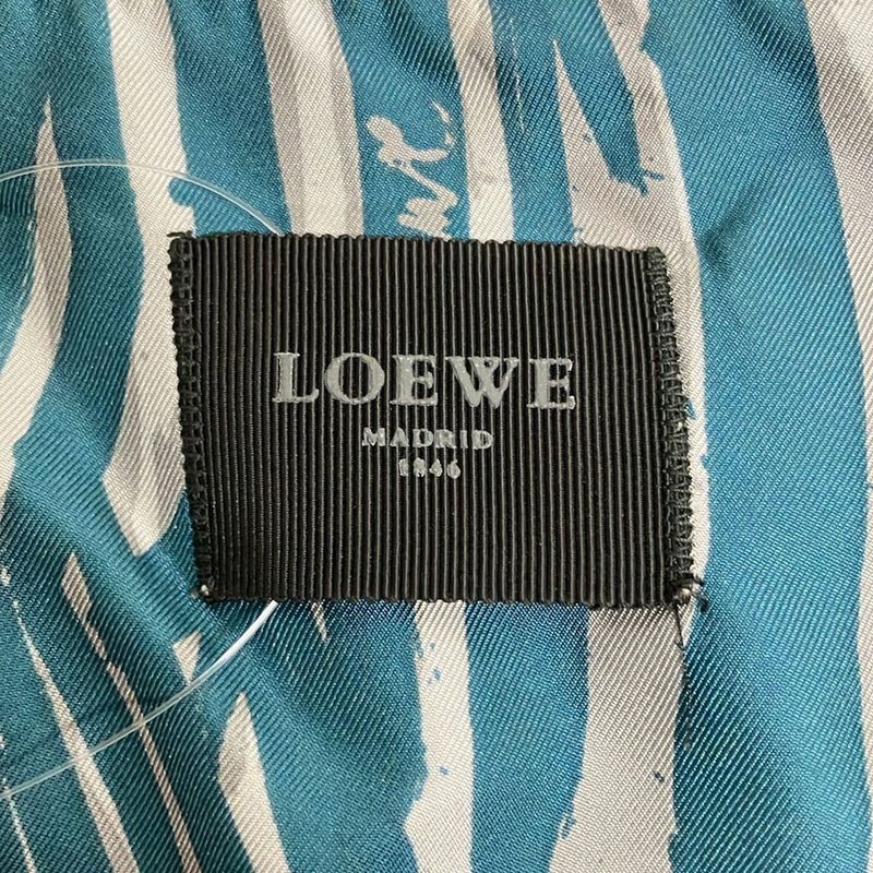 Loewe Dress 36 S Blue Green Gray Light Crew Neck Long