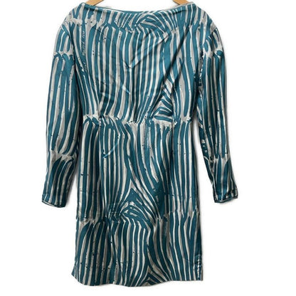 Loewe Dress 36 S Blue Green Gray Light Crew Neck Long