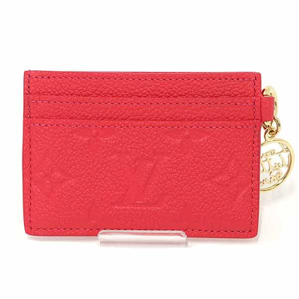 Louis Vuitton Card Case Holder LV Charm Cowhide Leather Strawberry-pink