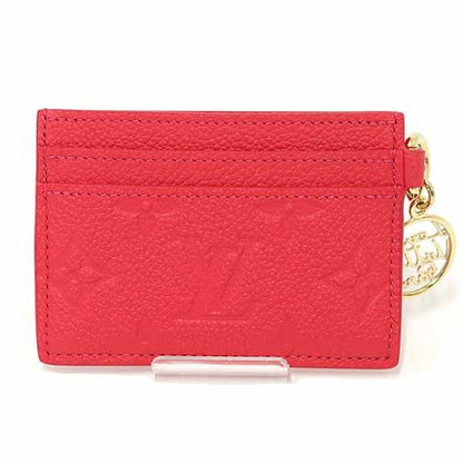 Louis Vuitton Card Case Holder LV Charm Cowhide Leather Strawberry-pink