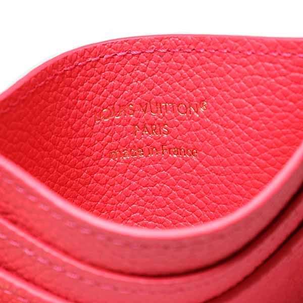 Louis Vuitton Card Case Holder LV Charm Cowhide Leather Strawberry-pink