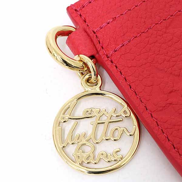 Louis Vuitton Card Case Holder LV Charm Cowhide Leather Strawberry-pink