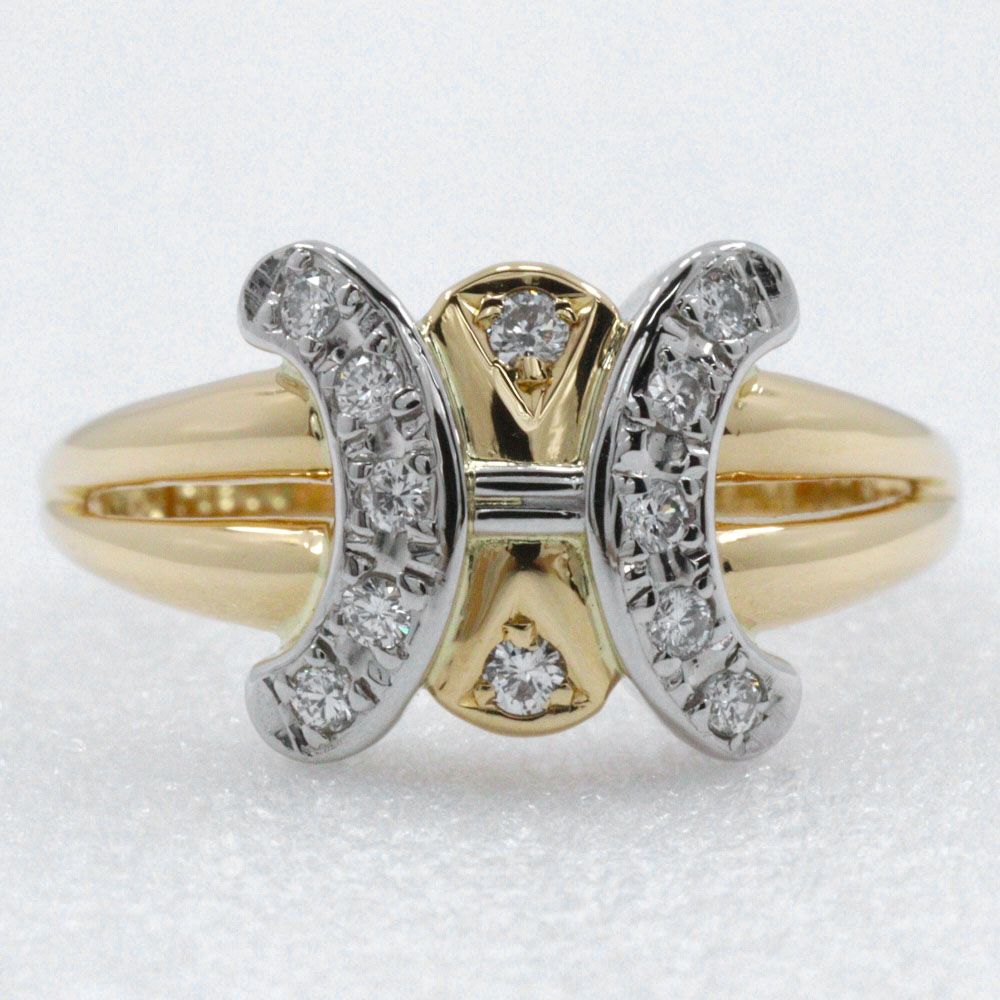 Celine Macadam 18K Yellow Gold Diamond Ring