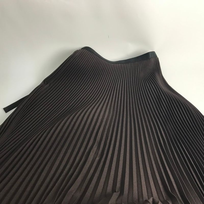 Prada Long Skirt Pleated S Dark Brown