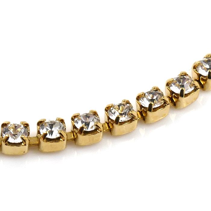 Saint Laurent Rhinestone Cassandra Charm Bracelet
