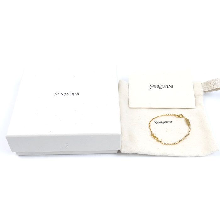 Saint Laurent Rhinestone Cassandra Charm Bracelet