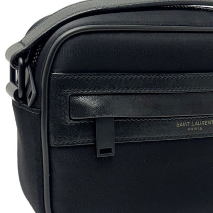Saint Laurent Shoulder Bag Mini Camp Nylon Leather Black