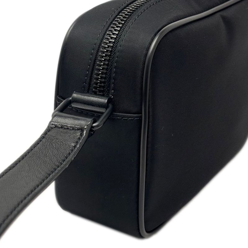 Saint Laurent Shoulder Bag Mini Camp Nylon Leather Black