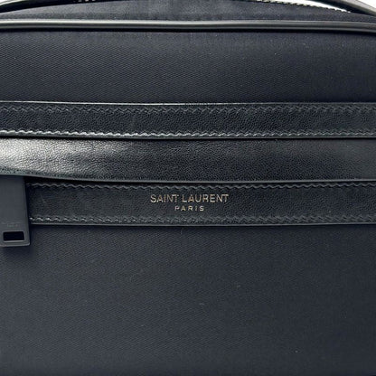 Saint Laurent Shoulder Bag Mini Camp Nylon Leather Black