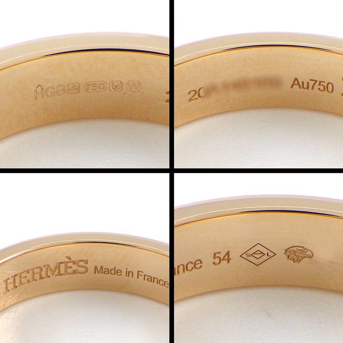 Hermes Ring Kelly Clochette MM Cadena Rock Motif Half Circle Pave