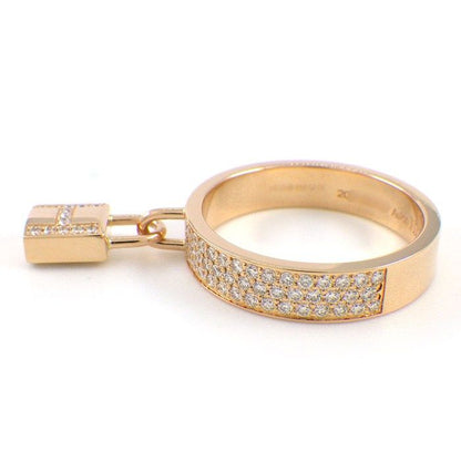 Hermes Ring Kelly Clochette MM Cadena Rock Motif Half Circle Pave
