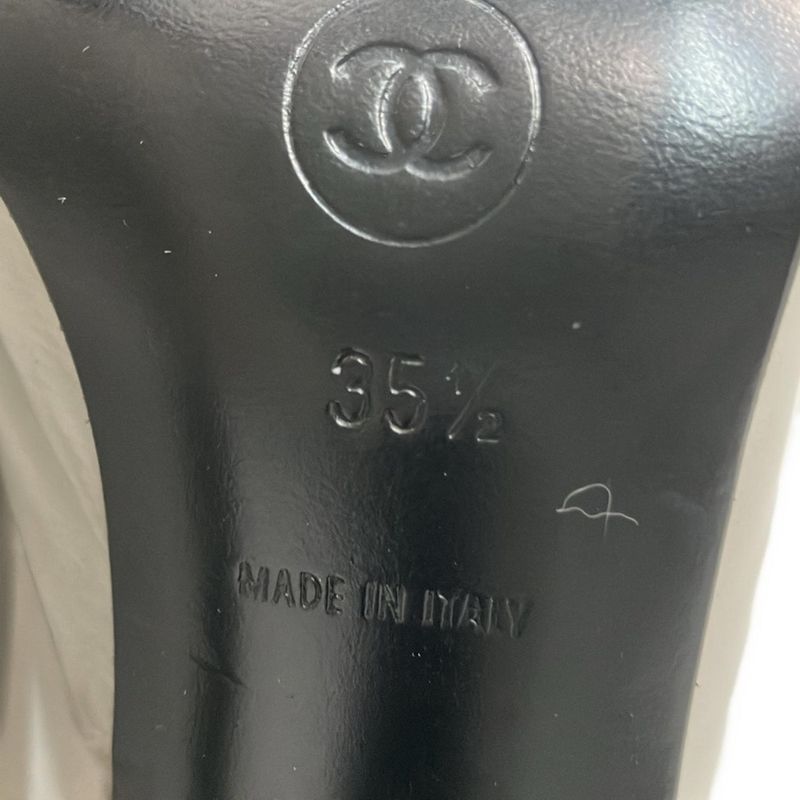 Chanel Sandals 35.5 Light Gray CC Logo