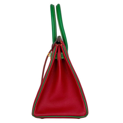 Hermes Birkin 30 Personal Order Handbag Veau Epsom Rouge Casac Bamboo Rouge Kazak Bamboo
