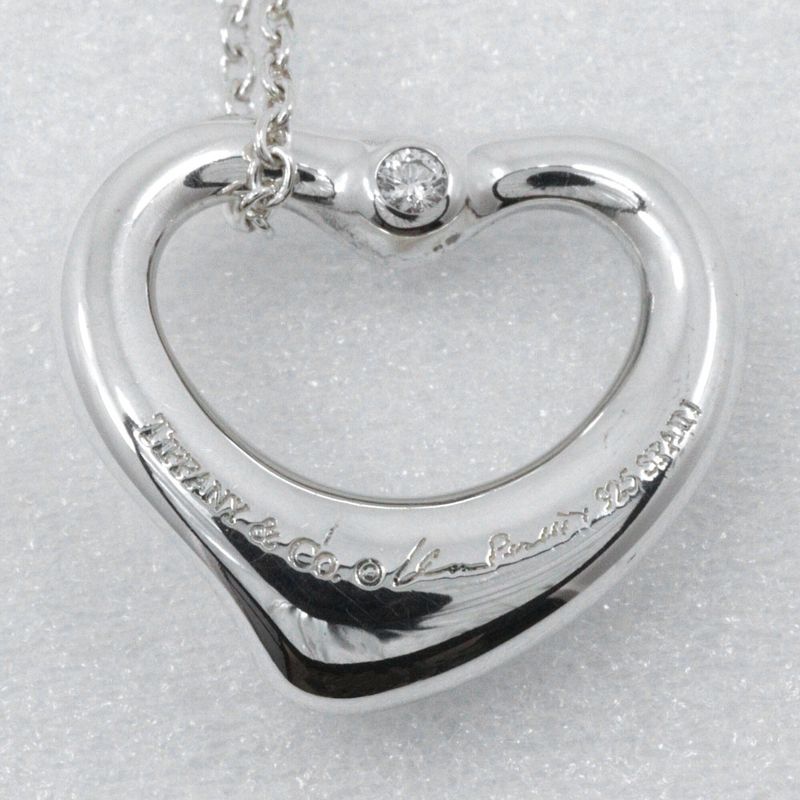 Tiffany & Co Open Heart Diamond Elsa Peretti Necklace