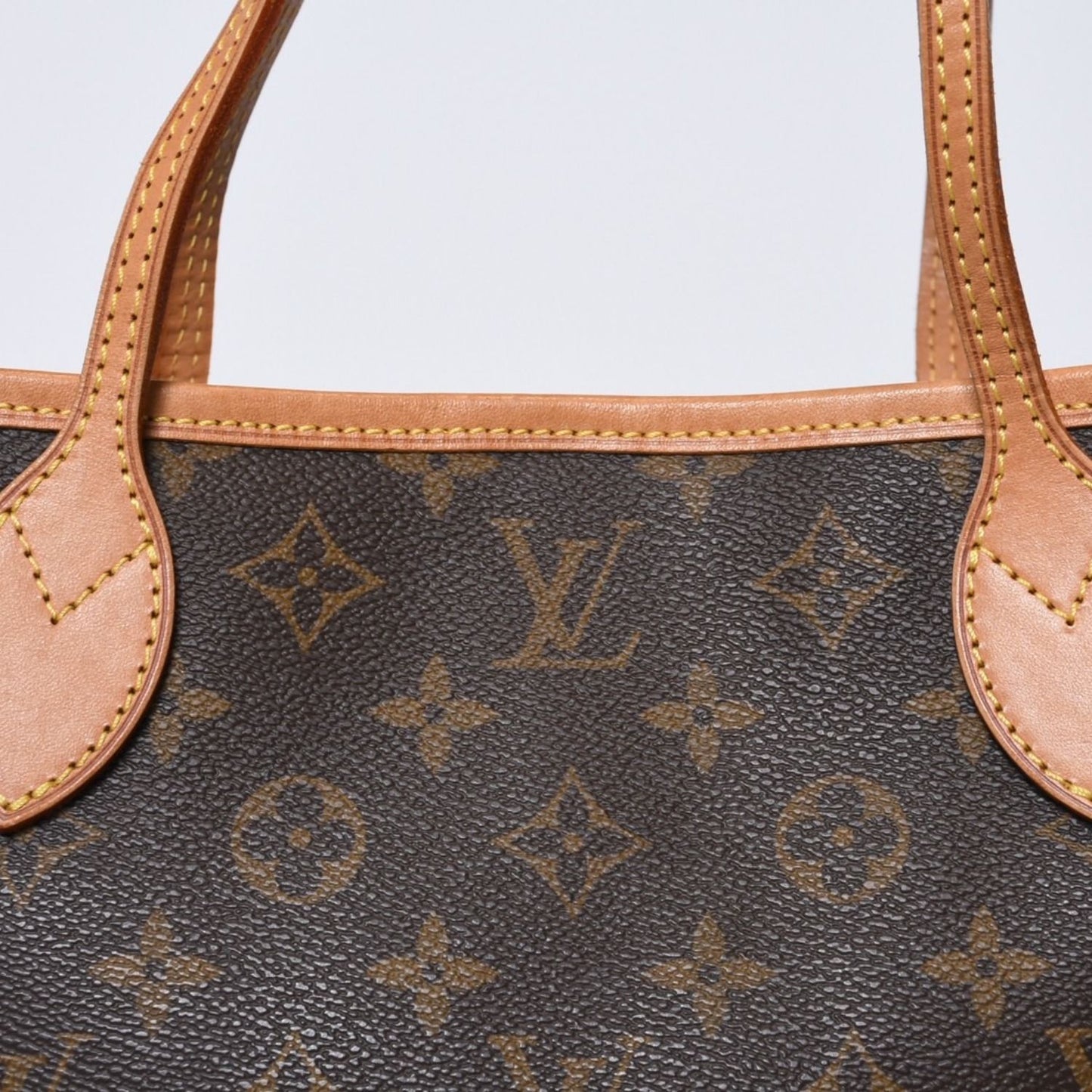 Louis Vuitton Monogram Neverfull PM Handbag Brown Vachetta Leather Gold — view 8