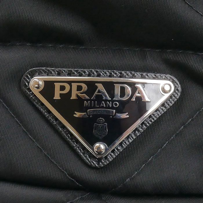 Prada Triangle Logo Bucket Hat Black
