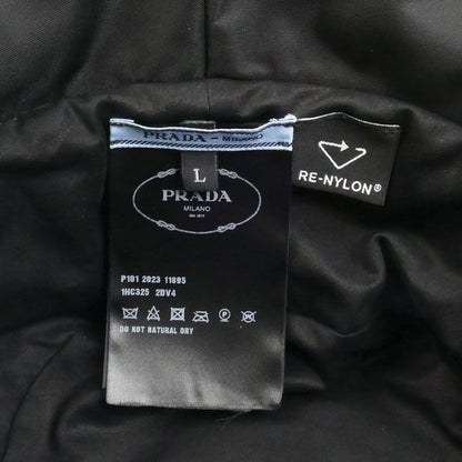 Prada Triangle Logo Bucket Hat Black