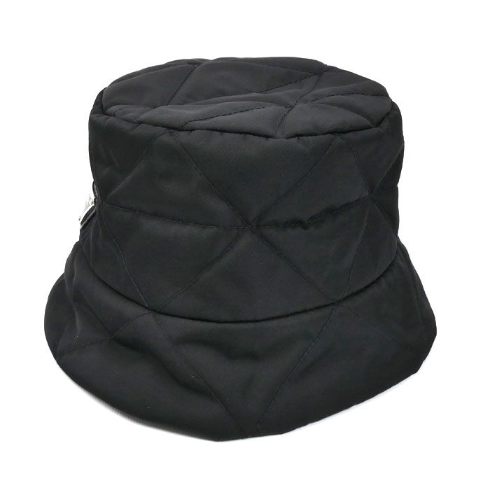 Prada Triangle Logo Bucket Hat Black