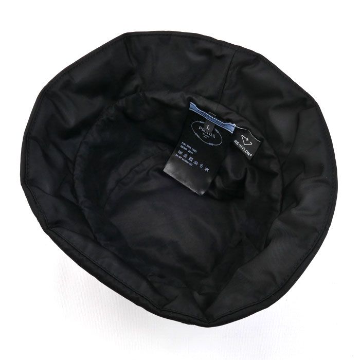 Prada Triangle Logo Bucket Hat Black