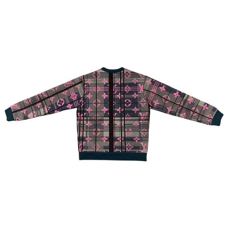 Louis Vuitton Sweatshirt Pullover M Monogram Jacquard Green Pink Sweater