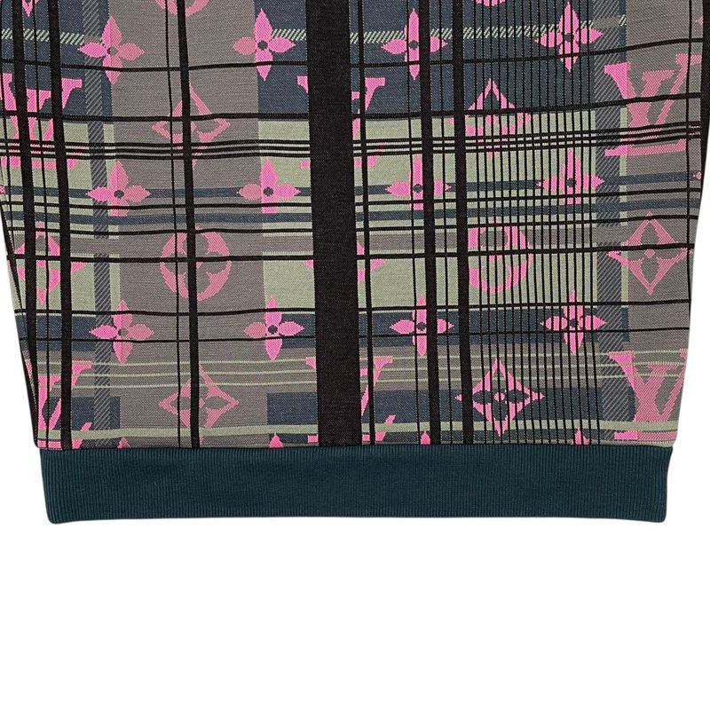 Louis Vuitton Sweatshirt Pullover M Monogram Jacquard Green Pink Sweater