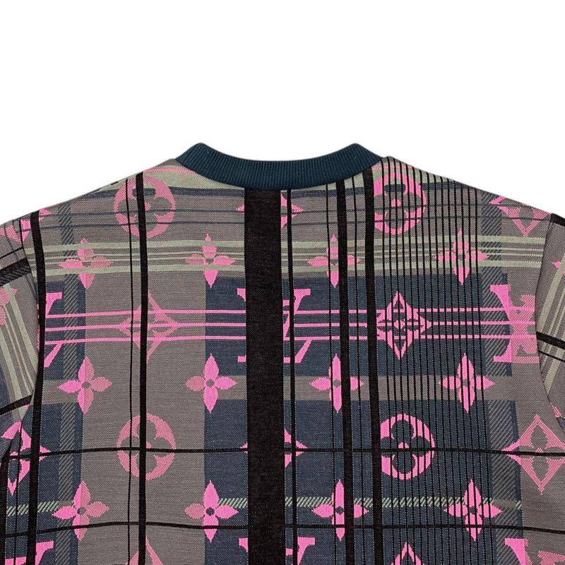 Louis Vuitton Sweatshirt Pullover M Monogram Jacquard Green Pink Sweater