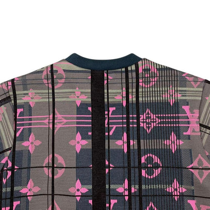 Louis Vuitton Sweatshirt Pullover M Monogram Jacquard Green Pink Sweater