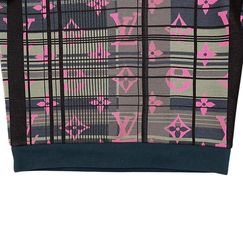 Louis Vuitton Sweatshirt Pullover M Monogram Jacquard Green Pink Sweater