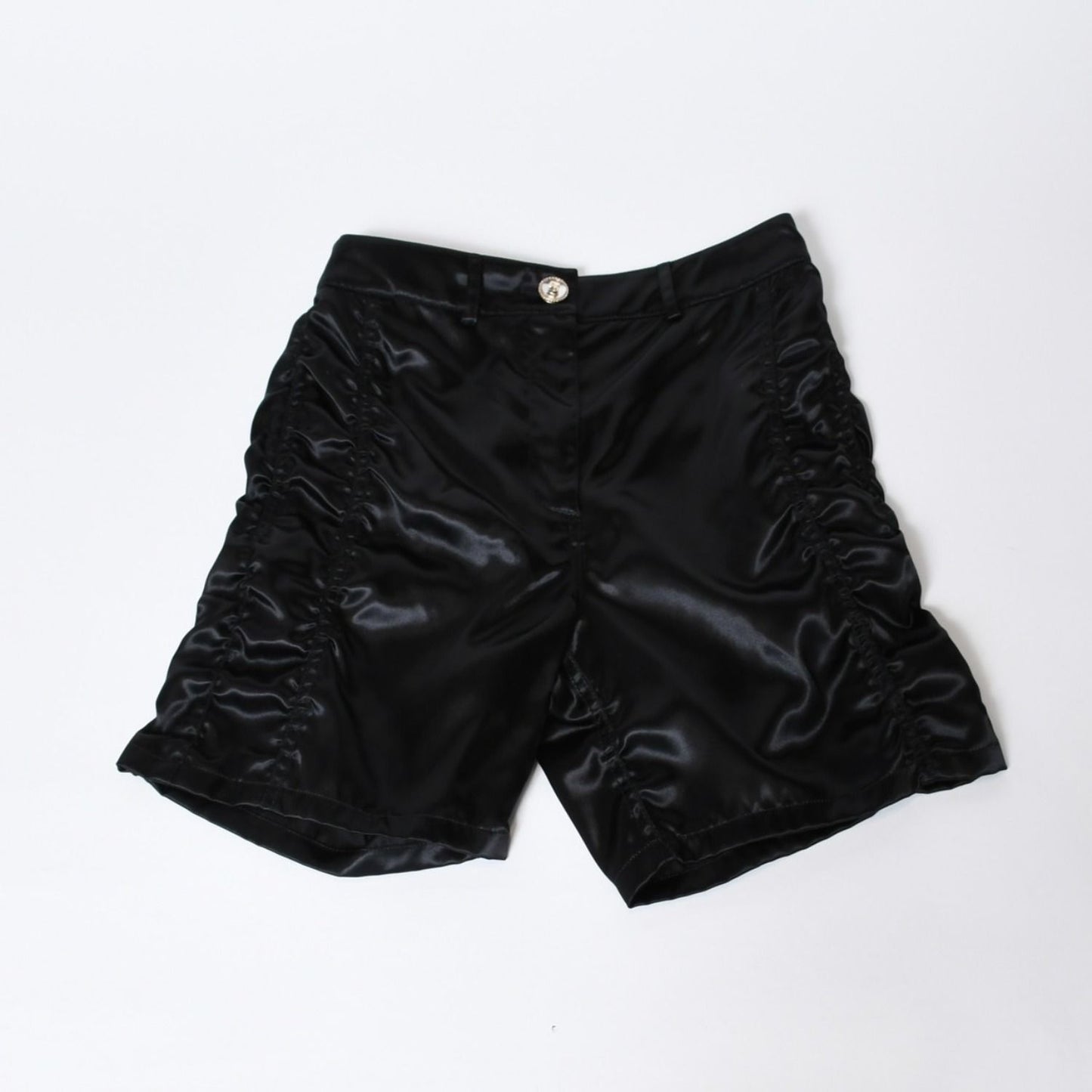 Chanel Shorts No 5 Button CC Logo Black Gathered 36