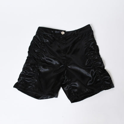 Chanel Shorts No 5 Button CC Logo Black Gathered 36